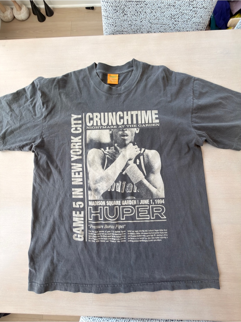 HUPER CrunchTime Graphic Tee in Charcoal Gray - Large